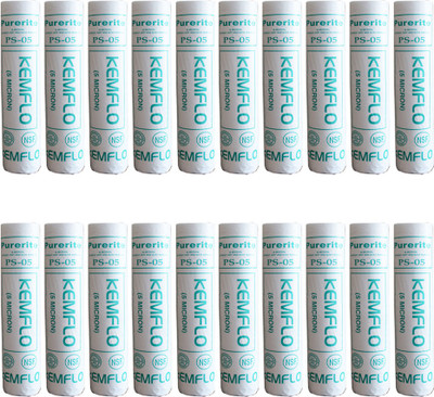 

Kemflo Spun Candle 10" 5 Micron Pre-Filter For RO/UV Pack Of 20 Solid Filter Cartridge(5, Pack of 20)