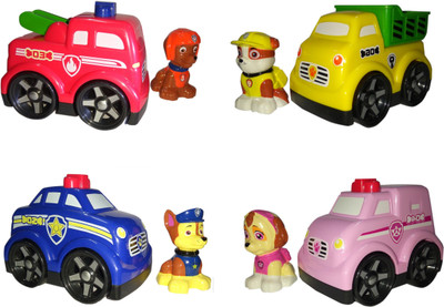 

HALO NATION Paw Patrol - Set of 4 Run-On-Road Trucks - Figure and Vehicle(Red)