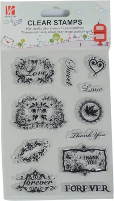 Vardhman Clear Rubber Stamp, Used in Textile & Block Printing, Card & Scrap Booking Making (Love Forever)