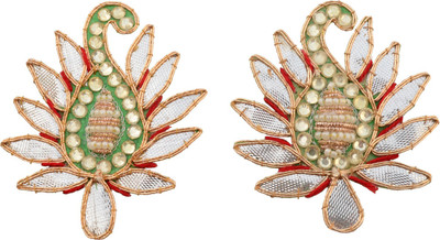 

Foppish Mart Exotic Pearl Work Floral Patches Motifs Embroidered badges