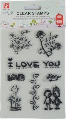 Vardhman Clear Rubber Stamp, Used in Textile & Block Printing, Card & Scrap Booking Making (I Love You)