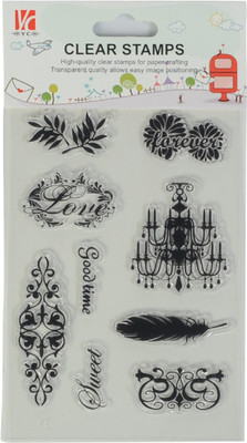 

Vardhman Clear Rubber Stamp, Used in Textile & Block Printing, Card & Scrap Booking Making (Good TIME)