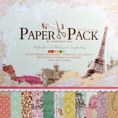 

Way Beyond Reminiscence themed 12 x 12 Inch Decorative Card Making Scrapbooking Paper Pack (24 Patterned Sheets + 3 Die Cut Sheets)