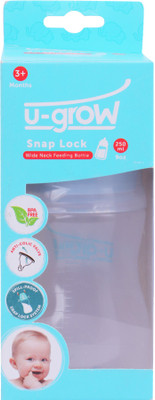 

U-grow SNAP LOCK WIDE NECK FEEDING BOTTLE 3+ - 250 ml(White)