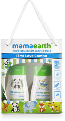 

Mamaearth First Love Combo : best baby gift pack - Nourishing Body Wash 100 ml and Moisturizing Daily Lotion 100 ml(White)