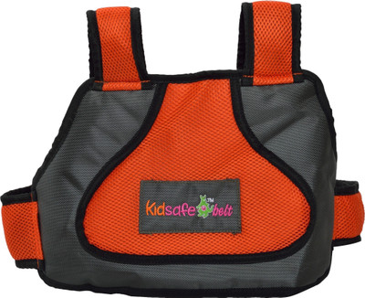

Kidsafe CuteKid'S Safety Belt / 2 Wheeler / Baby's Carriers/Car safety Travel Belt With Expandable Straps- Elegant Grey Orange Baby Carrier(Orange, Black, Front carry facing out), Black;orange