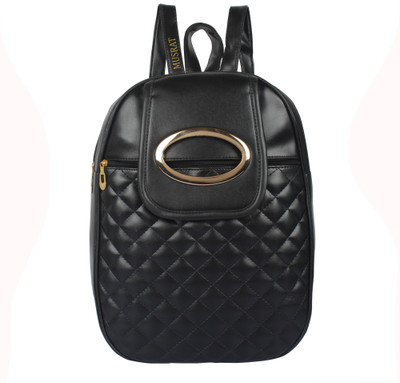 

MUSRAT PU Leather Backpack School Bag Student Backpack Women Travel bag 10 L Backpack BLACK 10.0 Backpack(Black)