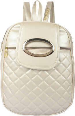 

MUSRAT PU Leather Backpack School Bag Student Backpack Women Travel bag 10 L Backpack WHITE 10.0 Backpack(White)