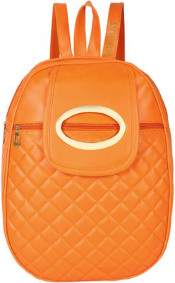 

MUSRAT PU Leather Backpack School Bag Student Backpack Women Travel bag 10 L Backpack ORANGE 10.0 Backpack(Orange)