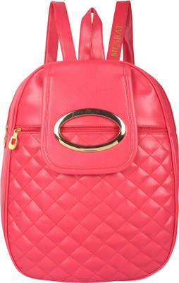 

MUSRAT PU Leather Backpack School Bag Student Backpack Women Travel bag 10 L Backpack PINK 10.0 Backpack(Pink)