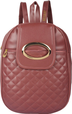 

MUSRAT PU Leather Backpack School Bag Student Backpack Women Travel bag 10 L Backpack MAROON 10.0 Backpack(Maroon)