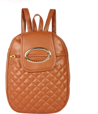 

MUSRAT PU Leather Backpack School Bag Student Backpack Women Travel bag 10 L Backpack BROWN 10.0 Backpack(Brown), Tan