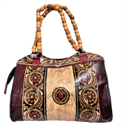 

SNB Handicrafts SNB Puti Batik Beads Shoulder Belt Ethnic Shantiniketan Design Genuine Leather Waterproof Shoulder Bag(Multicolor, 5 L)