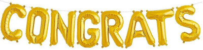 

DJP Solid CONGRATS FOIL BALLOON Balloon(Gold, Pack of 1)