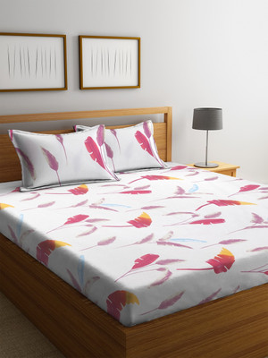 

Cortina 104 TC Cotton Double Self Design Bedsheet(Pack of 1, Maroon)