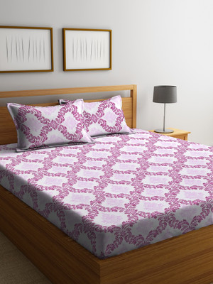 

Cortina 104 TC Cotton Double Self Design Bedsheet(Pack of 1, Pink)