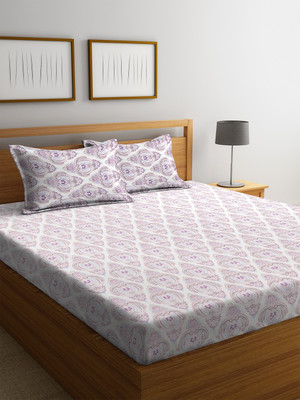 

Cortina 104 TC Cotton Double Paisley Bedsheet(Pack of 1, Pink)