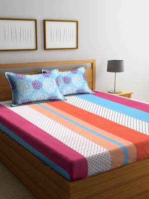 

Cortina 104 TC Cotton Double Polka Bedsheet(Pack of 1, Multicolor)
