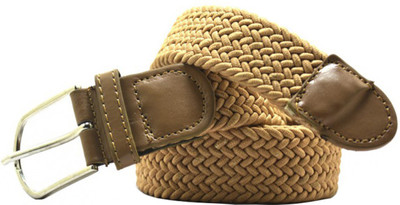 

LOOPA Men Casual Beige Fabric Belt, Cream