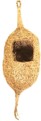 

ZENRISE Cylinder shape hanging coconut fiber Bird House(Hanging, Wall Mounting, Tree Mounting)