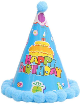 

SYGA Cute Happy Birthday Cap for Children , Kids for Birthday Party (Blue)(Set of 1)