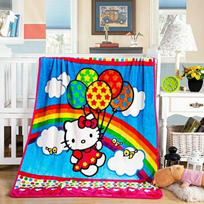 

Baby Grow Cartoon  Fleece Blanket(Poly Cotton, Blue