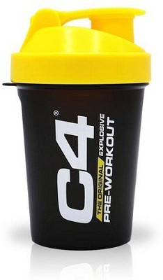 

shaker GYM BOTTLE 400 Shaker(Pack of 1, Black), Black & yellow
