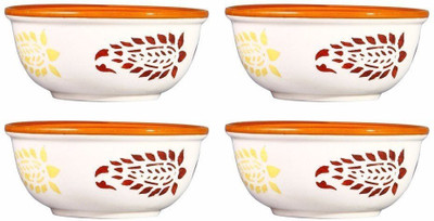 

caffeine Dining Dessert Bowl Ceramic/Stoneware in Brown Boota Handmade by Caffeine-Set of 4 Ceramic Bowl Set(Brown, White, Pack of 4)