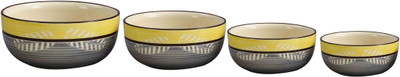 

Caffeine Serving Bowl Set Ceramic/Stoneware in Yellow Summer (1 Large, 1 Medium, 1 Semi-Medium & 1 Small Bowl) (Set of 4) Handmade by Caffeine Stoneware Bowl Set(Multicolor, Pack of 4)