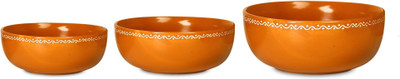 

Caffeine Ceramic in Brown Terracotta Combo (1 Large, 1 Medium & 1 Small) (Set of 3) Handmade Stoneware Bowl Set(Brown, Pack of 3)