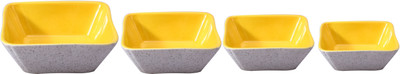 

Caffeine Yellow Matte Stoneware Bowl Set(Yellow, White, Pack of 4)
