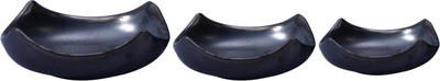 

Caffeine Serving Bowl Set Ceramic/Stoneware in Black Ferrous (1 Large, 1 Medium & 1 Small Bowl) (Set of 3) Handmade By Caffeine Stoneware Bowl Set(Black, Pack of 3)