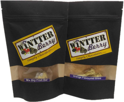

wintter berry combo pack of dark mix dry fruit bar and dark orange flavored chocolates Bars(Pack of 2, 240 g)