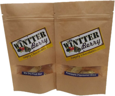 

wintter berry combo pack of milk mix dry fruit bar and pineapple flavored chocolate Bars(Pack of 2, 240 g)