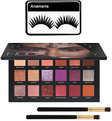 

anamaria Eyelashes & Desert Dusk Eye shadow Palette With Makeup Brush 2(Set of 4)