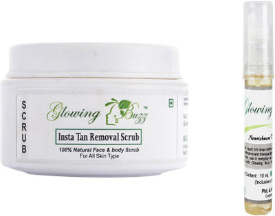 

Glowing Buzz Combo of Vitamin e oil and insta tan removal face scrub(Set of 2)
