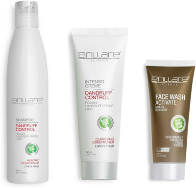 

Brillare Science Special Combo Dandruff Control Shampoo (300 ml), Dandruff control Intenso Creme conditioner (125 gm) & Activate Facewash (100ml)(Set of 3)