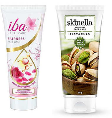 

iba halal Fairness Face Wash 50ml and PISTACHIO ILLUMINATING FACE MASK 50g combo(Set of 2)