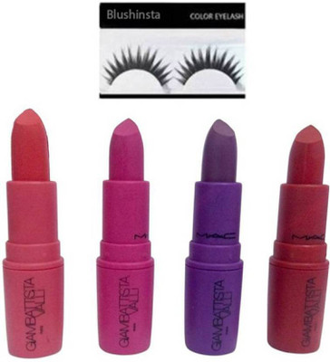

blushinsta combo kit of eyelashes giambattista lipstick (Set of 5)(Set of 1)