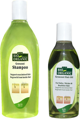 

Indus Valley Bio Organic Hair Regrowth Oil and Growout Shampoo Combo Pack(Set of 2)