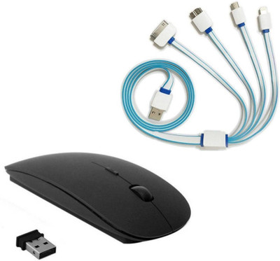 

FU4 Type C 4 In 1 Charging Cable with Ultra Slim Wireless Optical Mouse Combo Set Combo Set