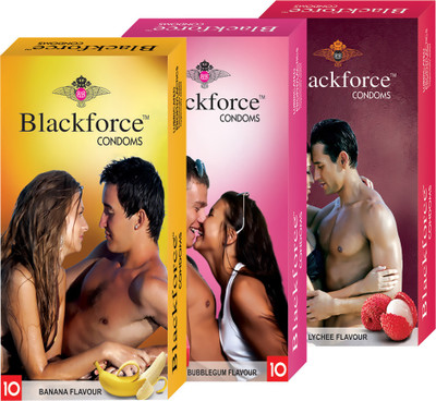 BLACKFORCE BANANA , BUBBLEGUM AND LYCHEE Condom(Set of 3, 30S)