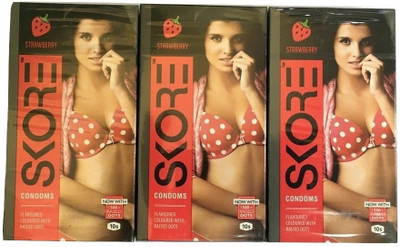 

Skore STRAWBERRY PACK OF 3 Condom(Set of 3, 30S)
