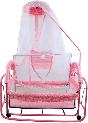 

Baby Grow Baby Grow Baby Cradle Swing with Mosquto Net(Pink)