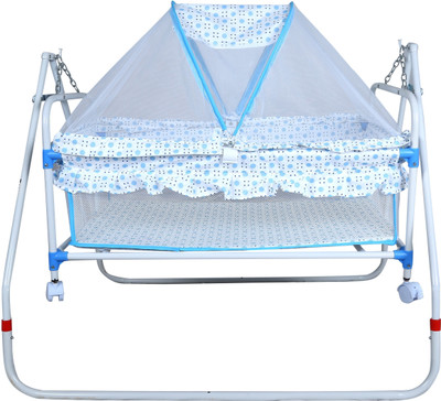

Toy House Smart Sleeper baby Cradle with mosquito net & Basket, Blue(Blue)