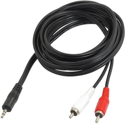

RAJLAKSHMI MOBILES RAJ 1 meter 2 RCA CABLE RCA Audio Video Cable(Compatible with Tablet, Mobile, MP3 Player, Computer, Black)