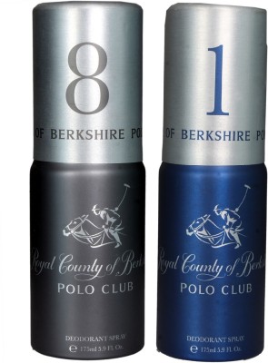 

Royal County of Berkshire Polo Club RCBPC Deo No-1 & 8 Deodorant Spray - For Men(350 ml, Pack of 2)