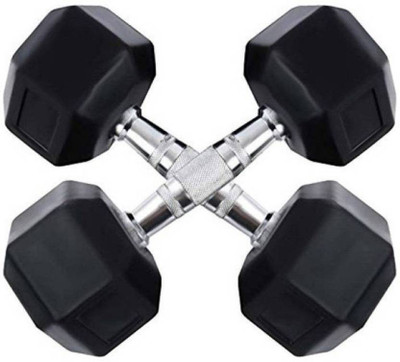 

L'AVENIR 5kg (Pack of 2) Professional HEXAGONAL Rubber coated Fixed Weight Dumbbell(10 kg)