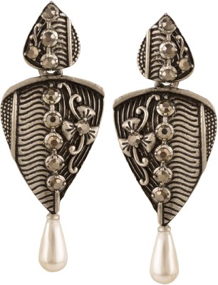 Efulgenz Antique Silver Danglers Crystal Alloy Drops & Danglers