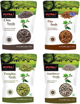 

Nutraj Sunflower Seeds, Chia Seeds, Brown Flax Seeds, Pumpkin Seeds(800 g, Pack of 4)